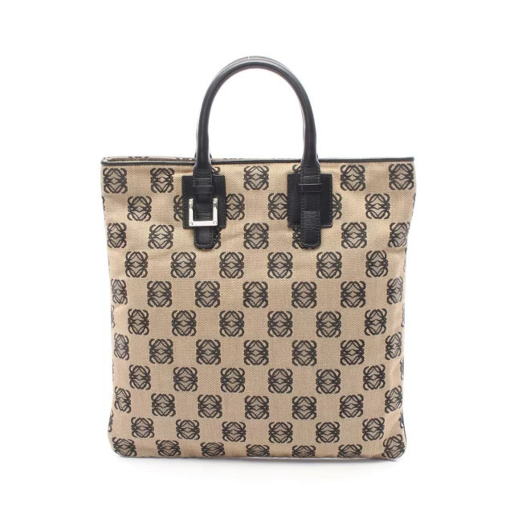 Loewe Anagram Tote Bag Canvas Leather Beige Cream Black